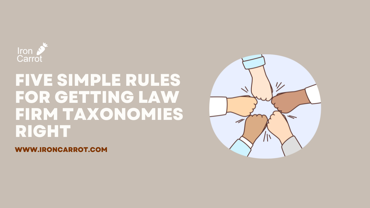 Five simple rules for getting Law Firm Taxonomies Right